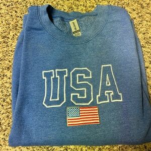 blue usa crewneck